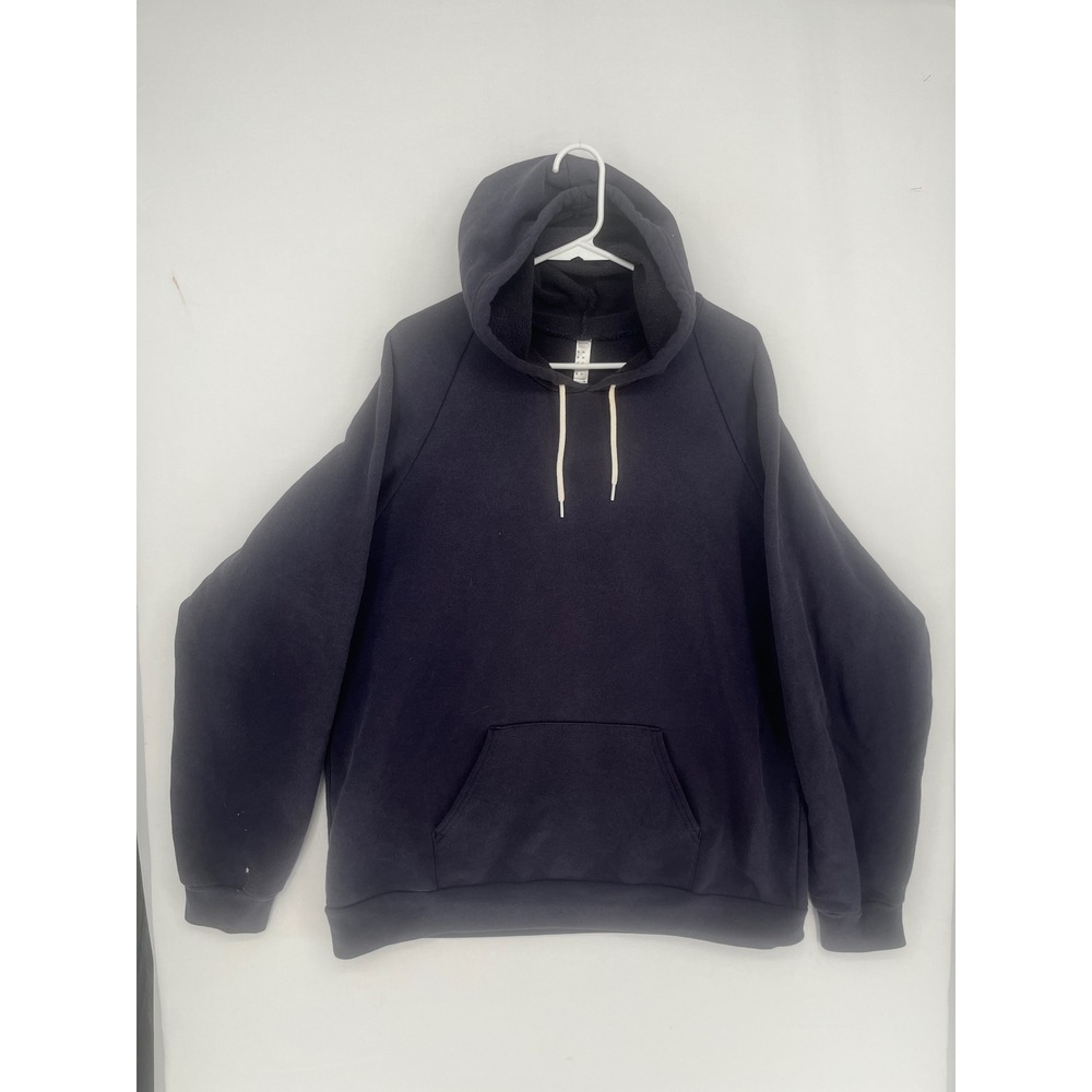 Heavy Terry Mens XL Pullover Hoodie Navy Blue Raglan Sleeve Sweatshirt USA Made